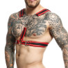 MOB Eroticwear Harnais Cross Chain Dngeon Noir-Rouge